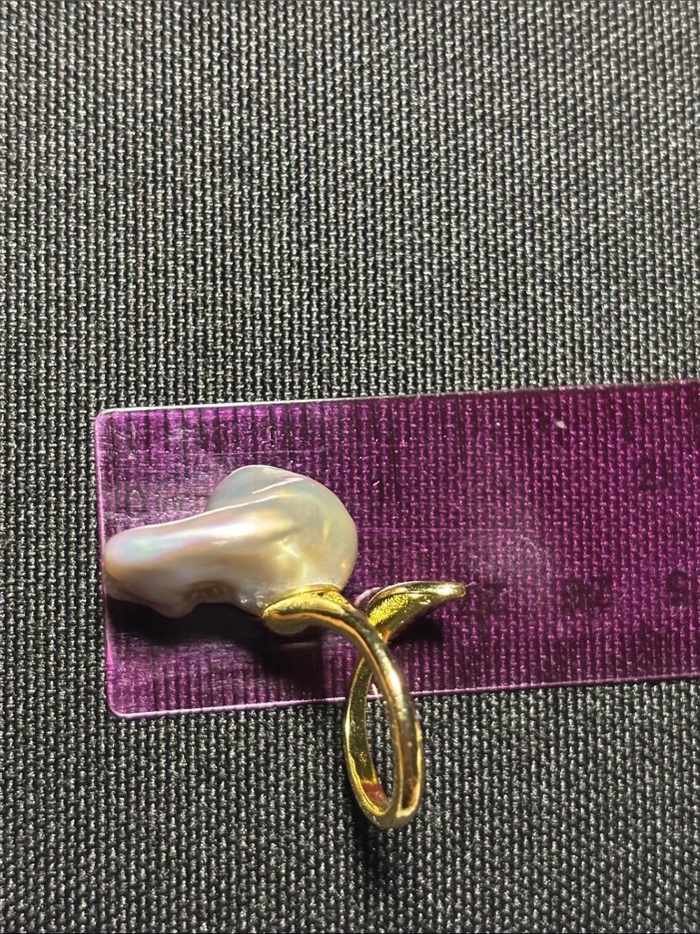 Gold Leaf Baroque Pearl Ring - Women Jewelry | Size 5